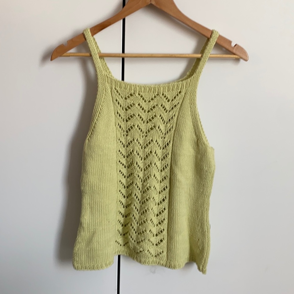Green knitted singlet top